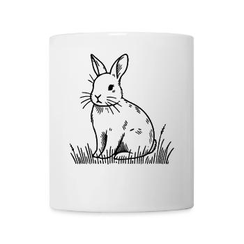Ostern Retro Hase Vintage Cottagecore Stil - Tasse - Weiß - Vorne
