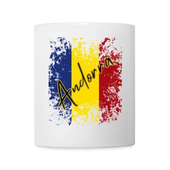 Flagge von Andorra, andorranischer Stolz - Tasse - Weiß - Vorne