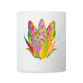 Conception colorée de maïs végétal dans le style pop art - Mug blanc - blanc - Devant