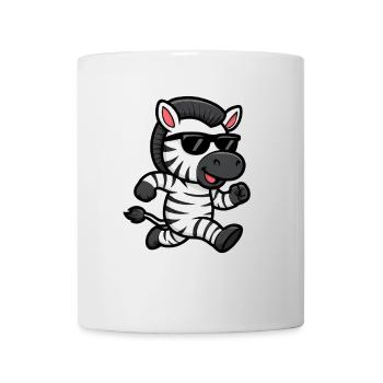Cool Zebra With Sunglasses Summer Jogging Running - Mug - white - Front