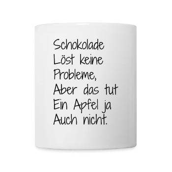 Schokolade und. Apfel - Tasse - Weiß - Vorne