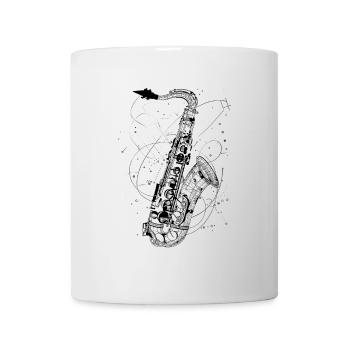 Saxophone Drawing - Mug - white - Front