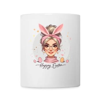 Ostern Fröhliches Design Mit Häschenohren - Tasse - Weiß - Vorne