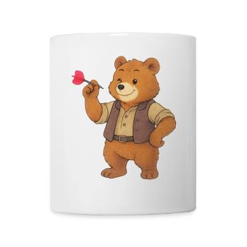 Bear playing darts - Mug - white - Front