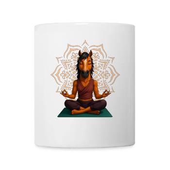 Yoga Motiv mit Mandala und Pferd - Tasse - Weiß - Vorne