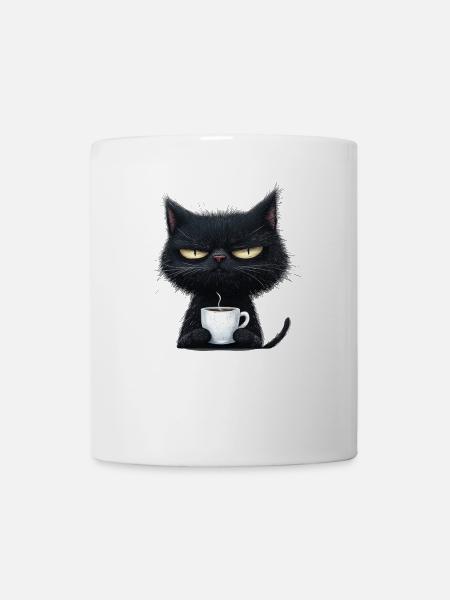 Chat avec du café à personnaliser - Mug blanc - blanc