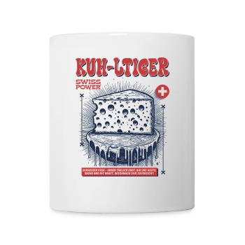 Liebe Schweiz – T-Shirt feiert Käse & Kuh - Tasse - Weiß - Vorne