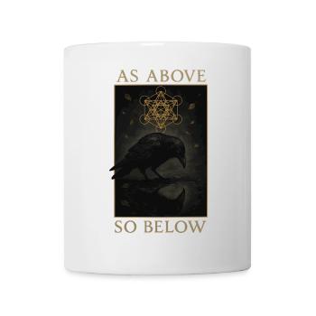 As Above So Below Raven Metatron's Cube Art - Mug - white - Front