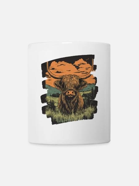 Schottisches Hochlandrind - Tasse - Weiß