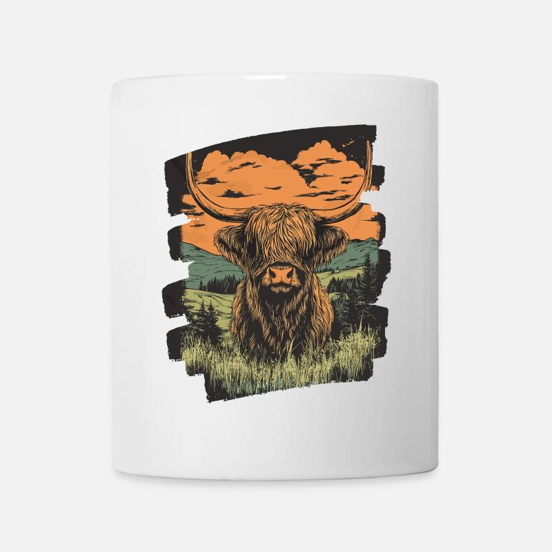 Schottisches Hochlandrind - Tasse - Weiß