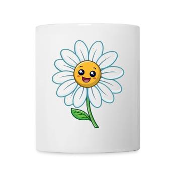 Funny daisy with face flowers - Mug - white - Front