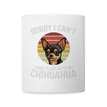 Playful Chihuahua with Retro Sunset - Mug - white - Front