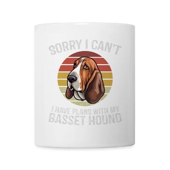 Basset Hound Entschuldigung Grafik T-Shirt - Tasse - Weiß - Vorne
