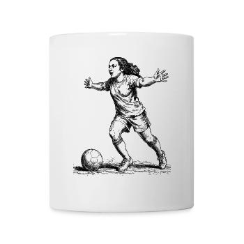 Frauenfußball Shirt: Spielfreude mit Power zeigen - Tasse - Weiß - Vorne