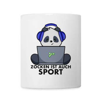 Nerd Shirt - Gamer Panda zocken ist auch Sport - Tasse - Weiß - Vorne