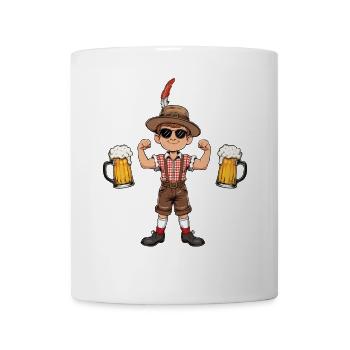 Junge in Lederhose Bier JGA Mallorca Bayern Saufen - Tasse - Weiß - Vorne