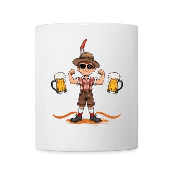 Junge in Lederhose Bier JGA Mallorca Bayern Saufen - Tasse - Weiß - Vorne