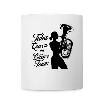 Tuba Queen im Bläser Team - Tubistin - Tasse - Weiß - Vorne