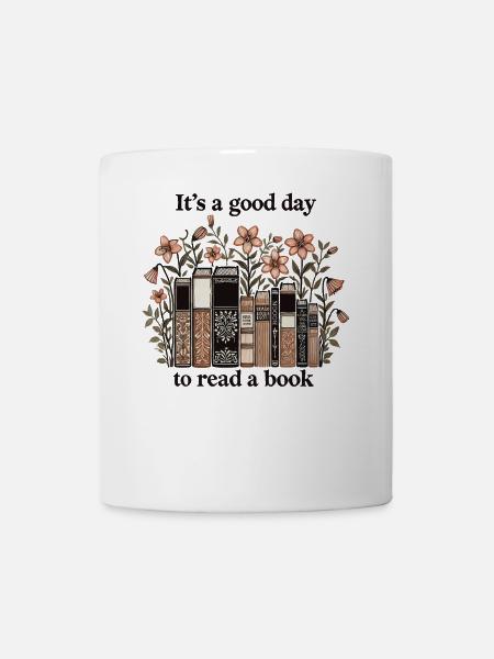 Bücherwurm Leseratte Lustiger Buch Spruch Florales - Tasse - Weiß