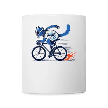 Fahrrad Katze für stylische Rennradfahrer - Tasse - Weiß - Vorne