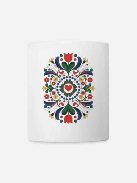 Mandala Volk | Slawische Blumenkunst - Tasse - Weiß