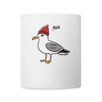 Moin Seagull in Cap Baltic Sea and North Sea Sayings - Mug - white - Front