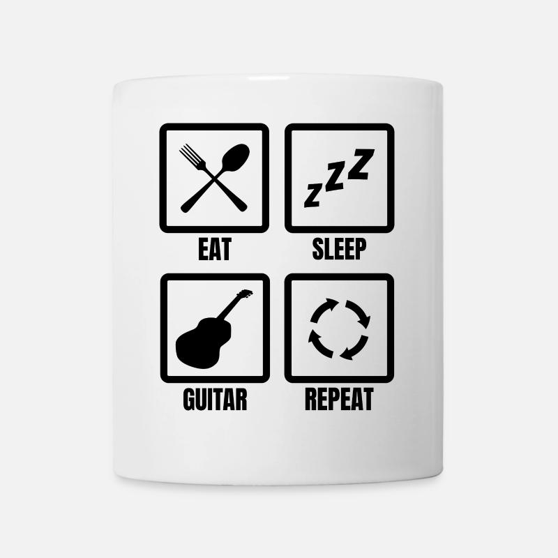 Gitarristen Routine - Tasse - Weiß