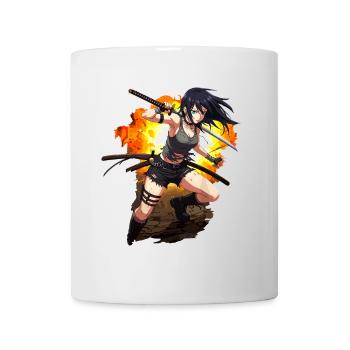 Anime Kriegerin Action Shot - Tasse - Weiß - Vorne