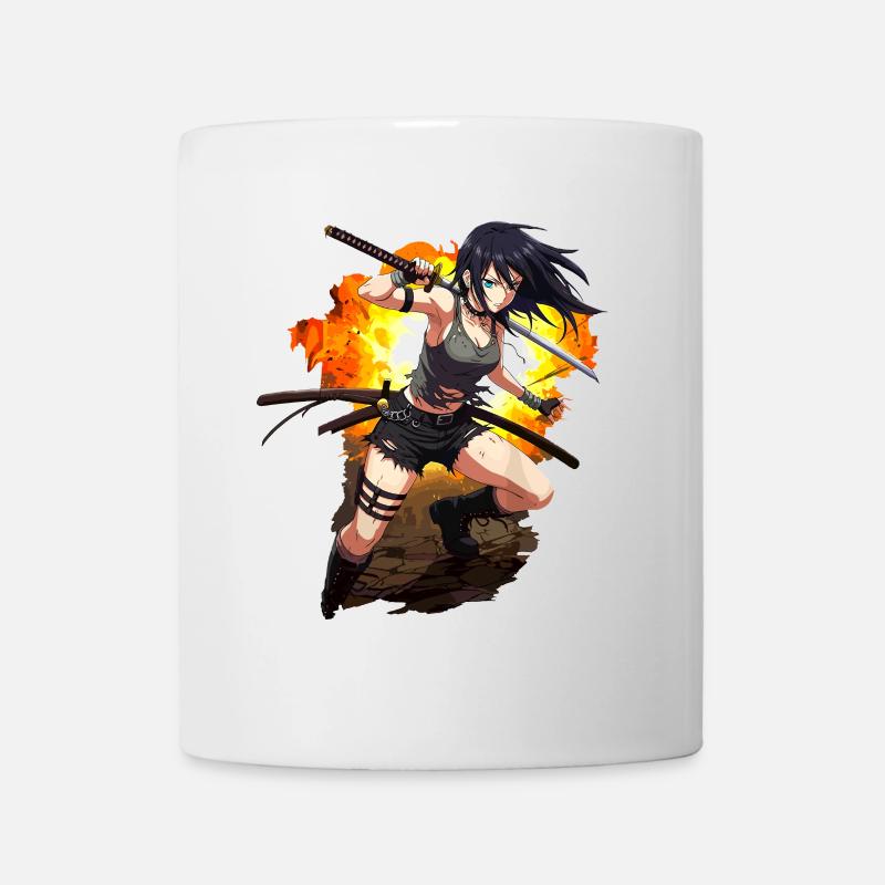 Anime Guerrier Action Shot - Mug blanc - blanc
