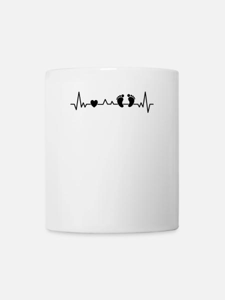 Annonce de battement de cœur de pieds de bébé Grossesse - Mug blanc - blanc