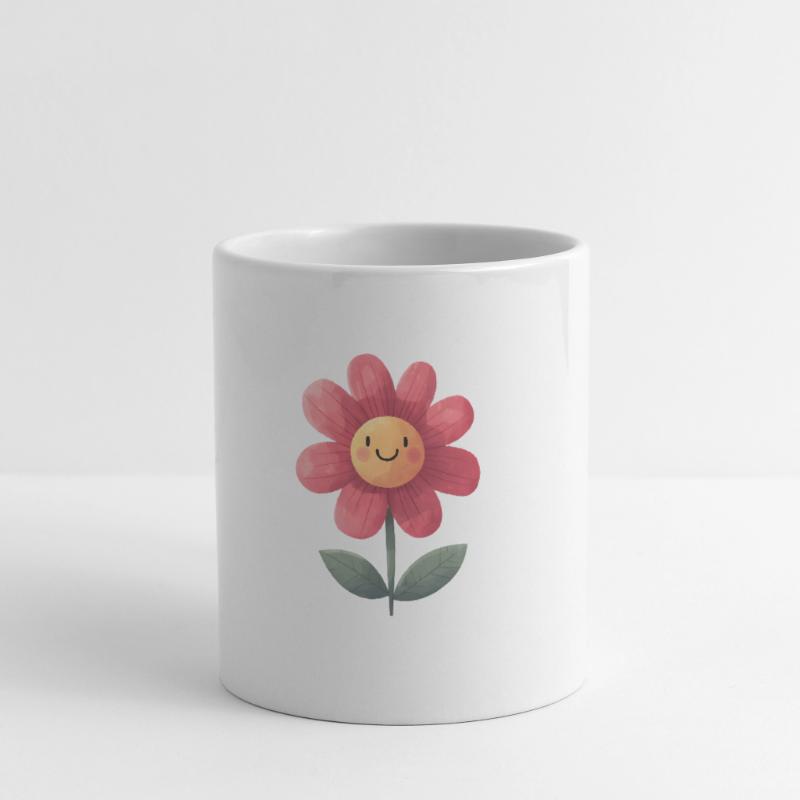 Conception de dessin animé de fleur drôle – Happy Blossom Mug blanc