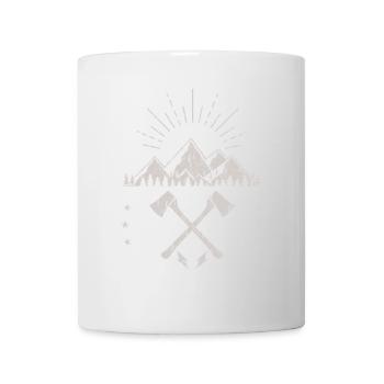 Rugged Mountain Sunrise Axe Emblem - Mug - white - Front