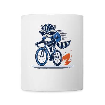 Raton laveur sur vélo de course pour les cyclistes sportifs - Mug blanc - blanc - Devant