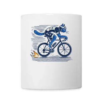 Road bike cat design for sporty cycling enthusiasts - Mug - white - Front