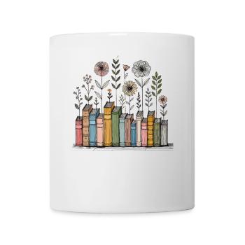 Book Lovers Floral Book Design in Cottagecore - Mug - white - Front