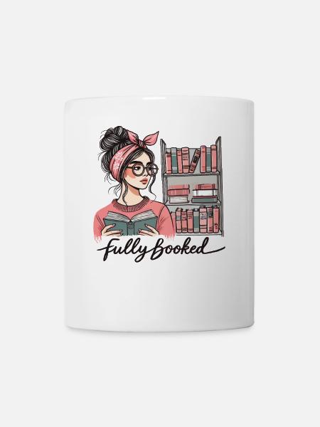 Retro Buch Girl Design für Vielleser - Tasse - Weiß
