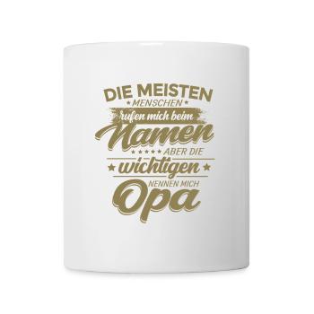 Die wichtigsten Menschen nennen mich Opa Enkel - Tasse - Weiß - Vorne
