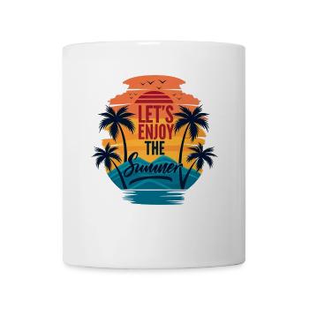 Let's Enjoy the Summer with Palm Trees and the Sea - Tasse - Weiß - Vorne