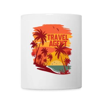 Travel Agent Summer Time Sea Beach with Palm Trees - Mug - white - Front