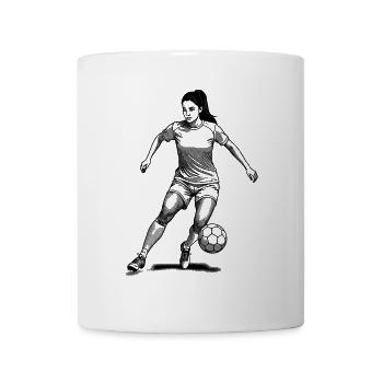 Frauen Fußball-Shirt: Spielerin mit Ballgefühl - Tasse - Weiß - Vorne