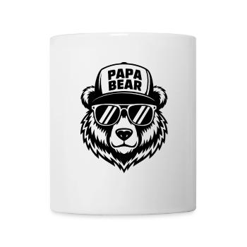 Papa Vatertag Bär Geschenk Familie Eltern - Tasse - Weiß - Vorne