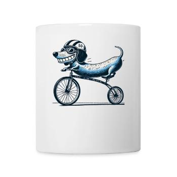 Motif de chien rétro avec vélo pour les amis cyclistes - Mug blanc - blanc - Devant