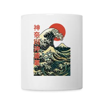 Die große Welle vor Kanagawa - Hokusai Kunst - Tasse - Weiß - Vorne