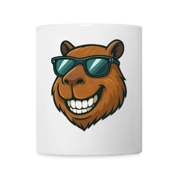 Cool Capybara avec lunettes de soleil Cartoon Joy - Mug blanc - blanc - Devant