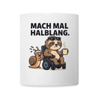 Faultier und Schnecke Kaffee Pause Humor Lustig - Tasse - Weiß - Vorne