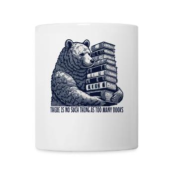 Buchclub trifft lustiger bücherliebhaber bär look - Tasse - Weiß - Vorne