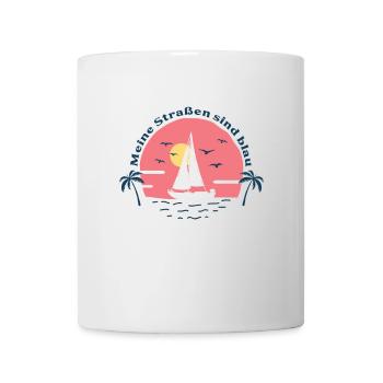 1 Meine Strassen sind blau - Tasse - Weiß - Vorne