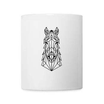 Geometrischer Pferdekopf Linienkunst - Tasse - Weiß - Vorne