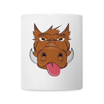 Sanglier effronté avec la langue sortie – animal de dessin animé - Mug blanc - blanc - Devant