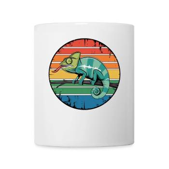 Retro Chameleon Owner Sunset for Reptile Lovers - Mug - white - Front